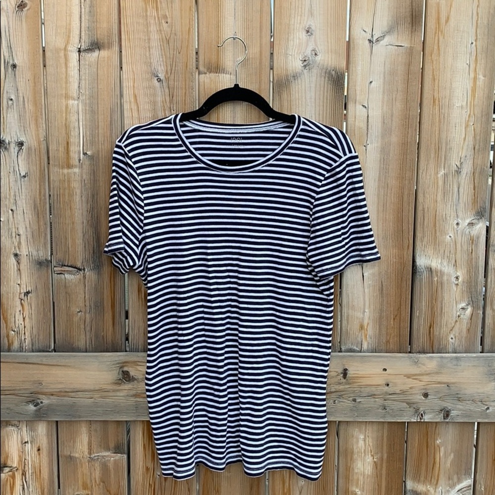 1901 basic Black and White Striped T Shirt